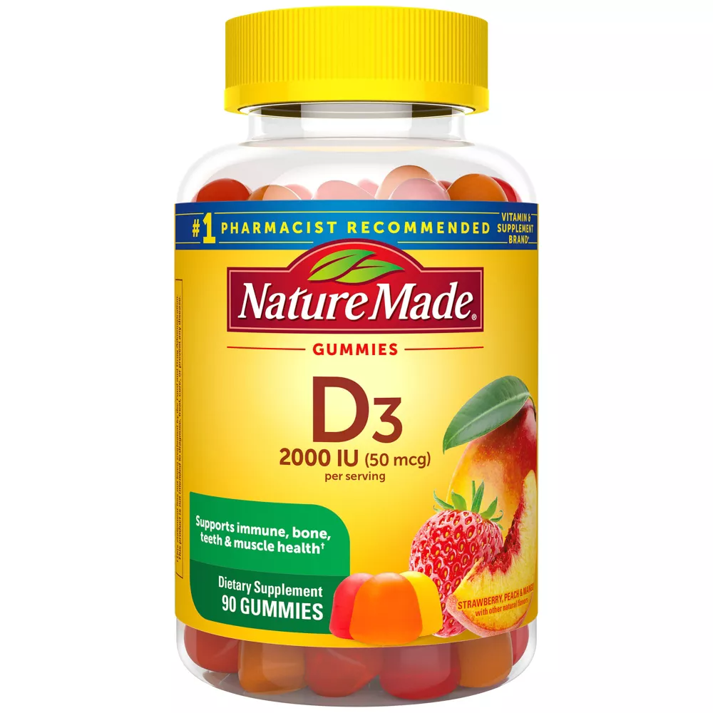 Nature Made Vitamin D Adult Gummies Supports Bone, Joint And Immune Health, 90 Ea